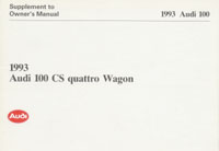 Audi 100 CS Wagon Suppl 1993 OM   