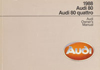 Audi 80, 80 quattro Owner's Manual: 1988